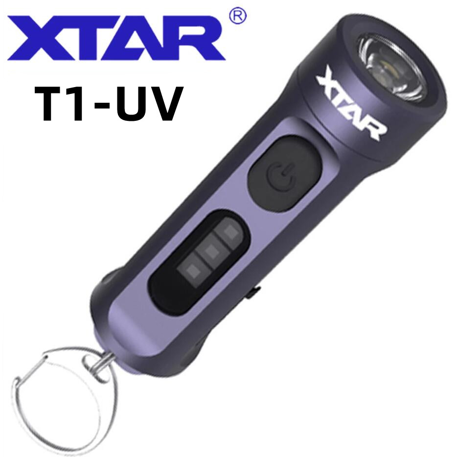 XTAR T1-UV T1 ECD 라이트 미니 Led 손전등 키 체인 500 루멘 타입 C UV 자외선 키 라이트 토치 캠핑 소변 감지기